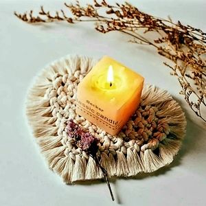 Cotton Braid Coaster Handmade Macrame Cup Cushion Bohemia Style Non-slip Cup Mat